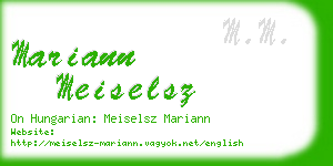 mariann meiselsz business card